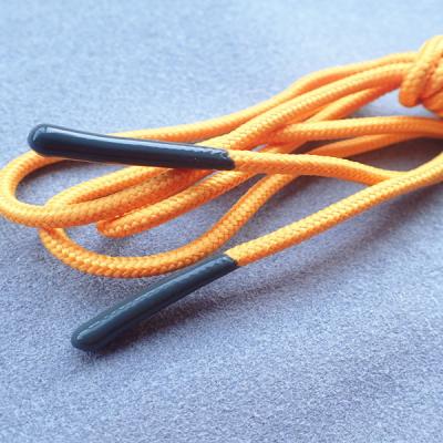 China Round Shape Polyester Silicone Dipping 6mm Drawstring Cord for sale
