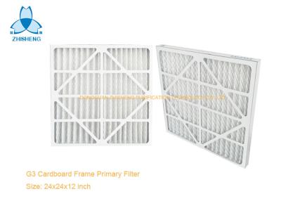 China Pleated AC Furnace Pre Air Filter For Air Return To Dust Removal 90% 5 Um Particles , Paper Frame for sale