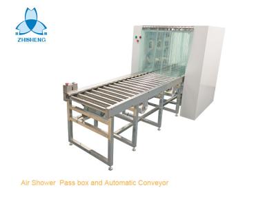 China Caja de paso de acero de la ducha de aire del recinto limpio y transportador de rodillo automático en venta