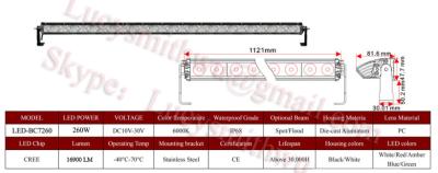China 44''  260W Led work lights truck driving lamps/Spot/LED arbeidslys foco Faros LED-BC7260 for sale
