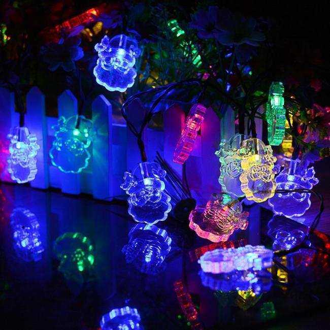 Outdoor Santa Christmas Party Decoration Lamps 20LED Solar String Lights