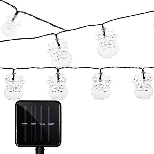 Outdoor Santa Christmas Party Decoration Lamps 20LED Solar String Lights