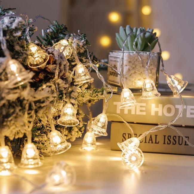 Solar Bell String Lights operating in rainy conditions