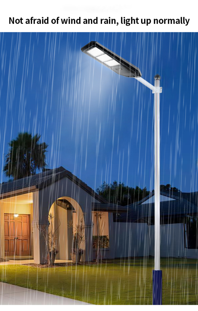 Solar street light in various weather conditions