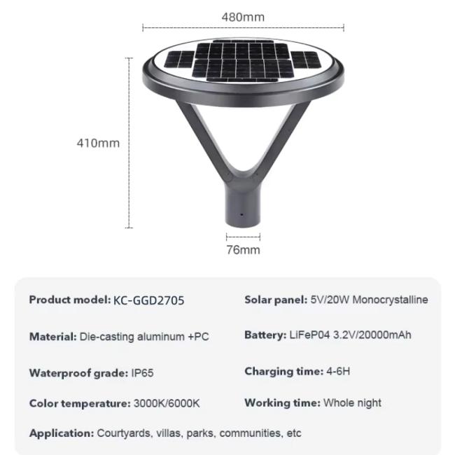 solar garden light parameter