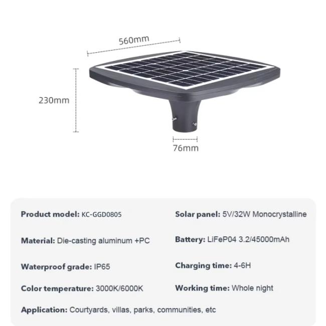 solar garden light parameter