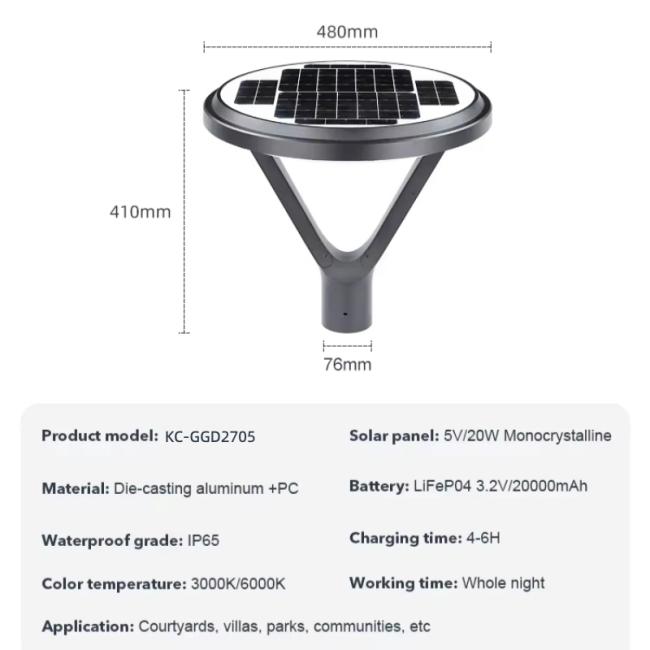 solar garden light parameter