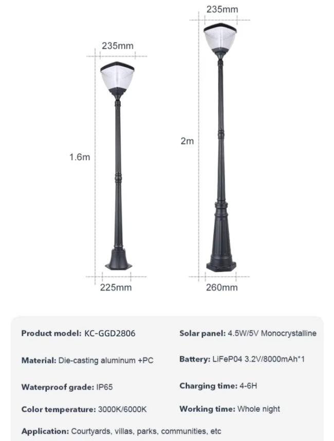 solar garden light parameter