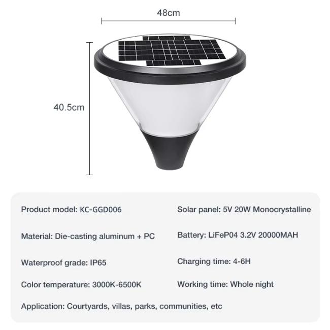 solar garden light parameter