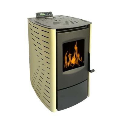 China Indoor Hot Air 92 % Efficiency Wood Pellet Stove For 100m2 Room Heating for sale