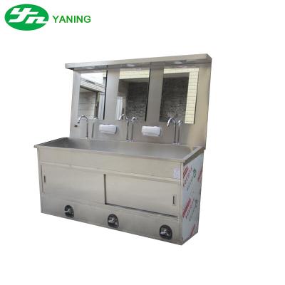 China Hospital Foot Operated Hand Wash Sink Stainless Steel 304 Maretial With Soap Box for sale