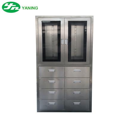 China Operation Room Stainless Steel Medical Cabinet With Non - Slip Interlayer Clear Window for sale