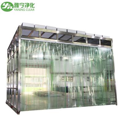 China Cuarto limpio modular Stand Standar libre de polvo FFU de pared blanda Cuarto limpio de montaje en venta