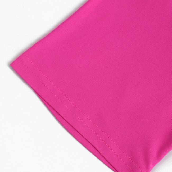 Rose red cotton shorts set detail view