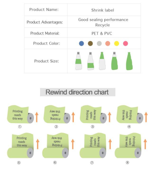 Custom printed shrink labels with vibrant gravure printing colors