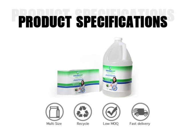 PETG shrink film packaging for 1-gallon water bottles showing clear barrier properties
