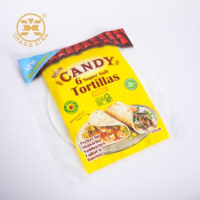 China Heat Sealed Tortilla Wraps Packaging Food Safe Bread Bag Printed Logo for sale