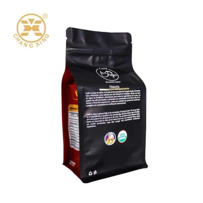 China Block Bottom Customize Coffee Packaging Bags 250g 500g 1000g 1kg With Valve for sale