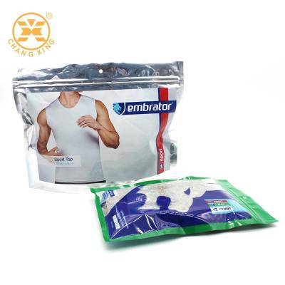 China 200 Microns Ziplockk Garment Packaging Bag Mylar Plastic Packaging Bags For Clothing for sale