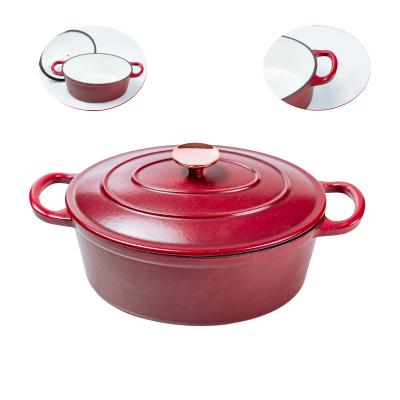 China Matt Red Cast Iron Dutch Oven 4.5 / 7.2 Quart For Induction Stove for sale