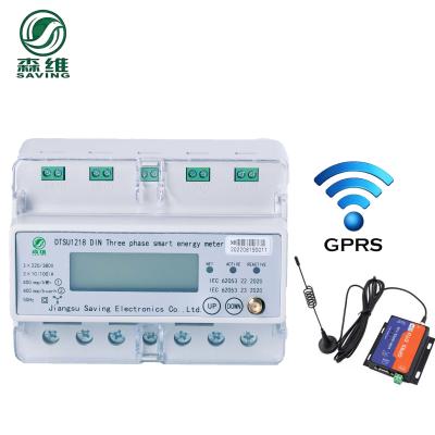 China 1kg 4 Wires Din Rail 3 Phase Energy Meter Wireless Wifi Lorawan Electricity 55C for sale