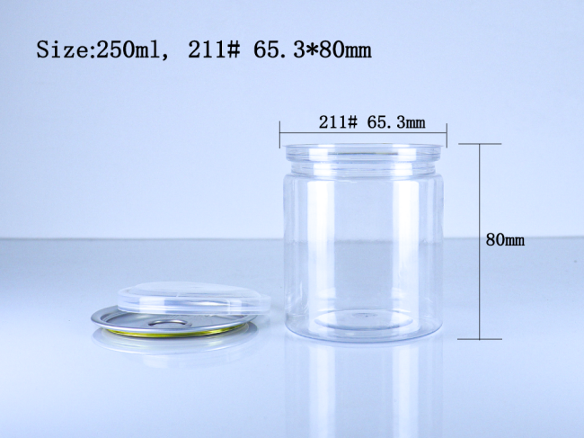 clear PET can