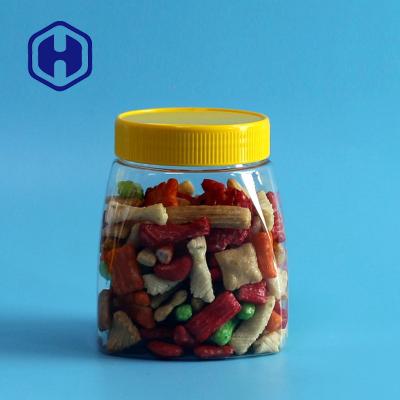 China 480ml Disposable PET Plastic Sweet Jars With Lid Food Safe Sugar Fondants for sale