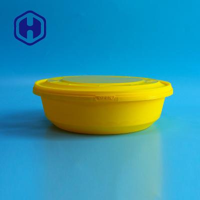 China 2000ml IML Plastic Containers White Black Yellow Recyclable Microwavable Take Out Bowl for sale