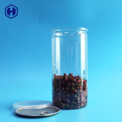 China Aluminum Lid Clear Plastic Cans Long High 1380ml 401# Pop Corn Packaging for sale
