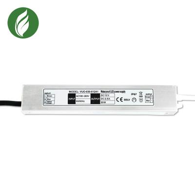 China Ultra Thin SMPS Waterproof Electronic LED Driver 12V 30W 187x30x20mm for sale