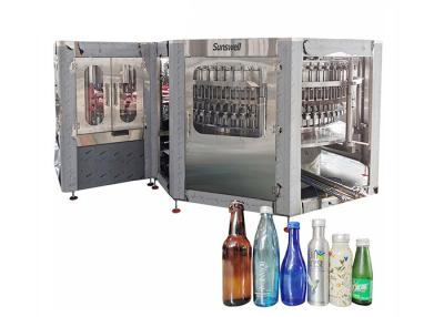 China Automatic Rotary 3 In 1 Glass Bottle Beer Can Filling Machine for sale