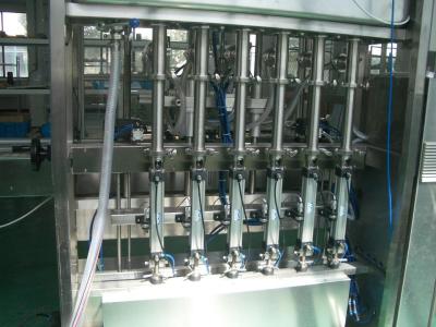 China 25 ~ 30 bpm Piston Filling Machine with 6 to 12 filling nozzles for Oil, Syrup & Detergent for sale