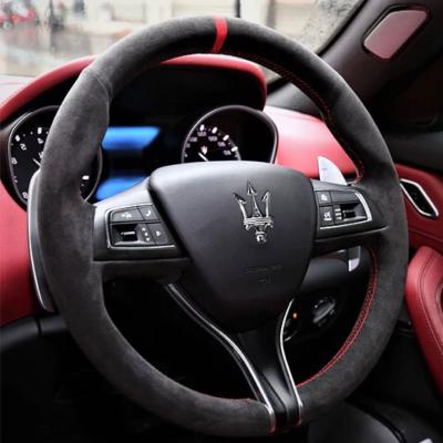 China Maserati Series Flat Buttom Customized Steering Wheel With Shiny Black Carbon for sale