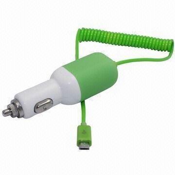 China Micro in-car charger with 5V, 1A for smartphones, CE- and RoHS-listed for sale
