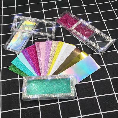 China Custom Recyclable Glitter Flip Eyelash Paper Packaging Box hot foil for sale