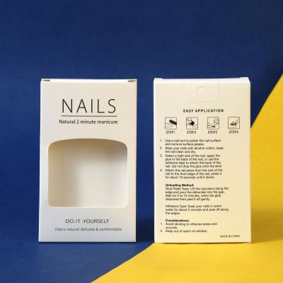 China Cardboard Empty false nail packaging boxes With Window Blister for sale