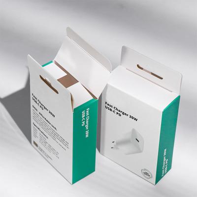 China Recycable Foldable Packaging Paper Box For Charger Lightning Cable for sale