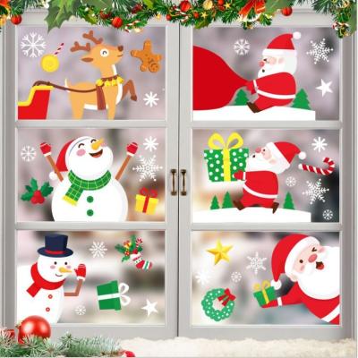 China Muñeco de nieve Decoración de Navidad Adhesivos autoadhesivos Adhesivos de ventana Color mixto en venta