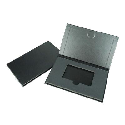 China Luxury Black Paper Card Box Packaging Custom Rigid Book Business Credit Wedding Gift Card Box for sale