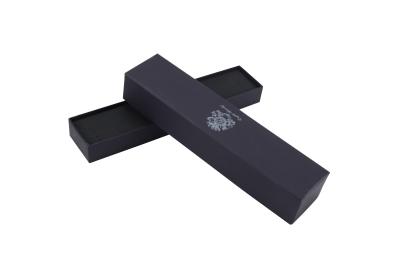 China Lid And Base Gift Packaging Box Custom Logo Black Rigid Paper Cardboard Jewelry Packing Boxes en venta