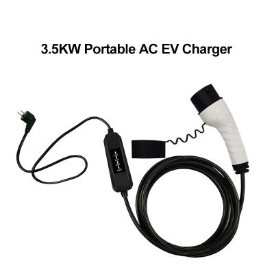 China IEC 61851 16A Portable Electric Vehicle Charger 5M Cable for sale