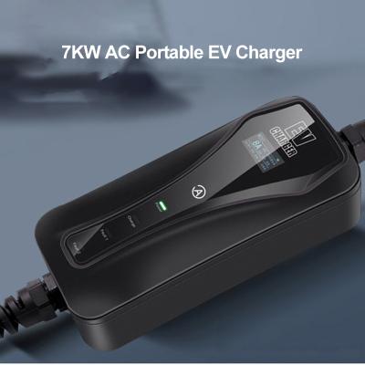 China GB/T Portable AC EV Charger For Electric Car 7KW 32A Level 2 for sale