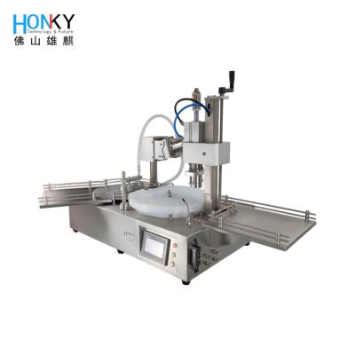 China Máquina de preenchimento de óleo de vapeo essencial de 10-25ml semiautomática de escritório com velocidade de 25BPM para preenchimento de óleo de vapeo de nicotina à venda