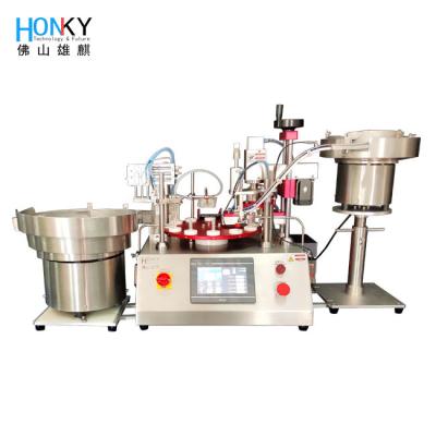 China Desktop Automatic Small Vial Liquid Filling And Capping Machine With Ceramic Piston Pump For Small Vial Packing à venda