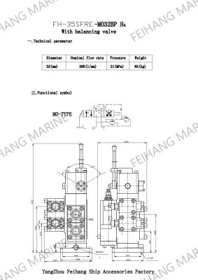 China Winch Control Block Control Valve Windlass Csbf-G20 Parameter Table en venta