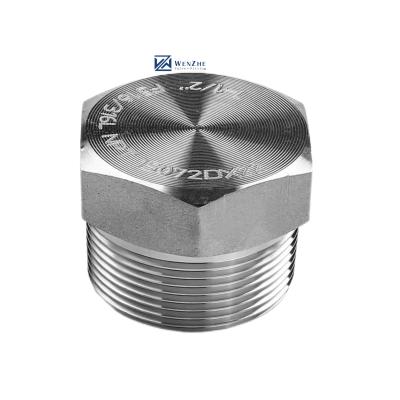 China Silver Forged High Pressure NPT Male Hex Plug For Stainless Steel 304 316 316L for sale