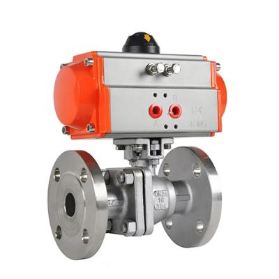 China Standard Stainless Steel Pneumatic Actuated Flanged Ball Valve with Flange Connection for sale