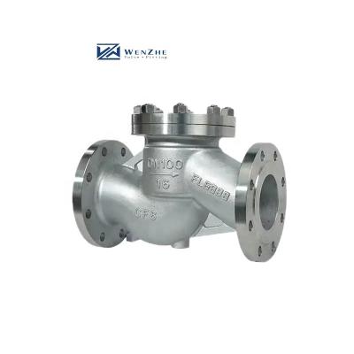 China Flanged Lift Check Valve Silver Stainless Steel 304 316 316L PN16 PN25 PN40 PN64 PN100 for sale