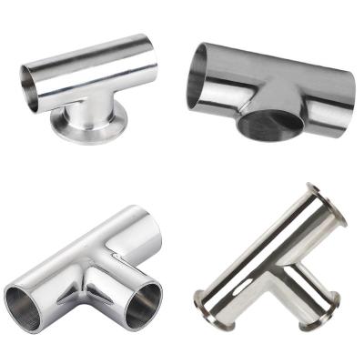China Custom Tee Tube Connector Stainless Steel 304 316 Tube Fittings Clamp Welding Equal for sale