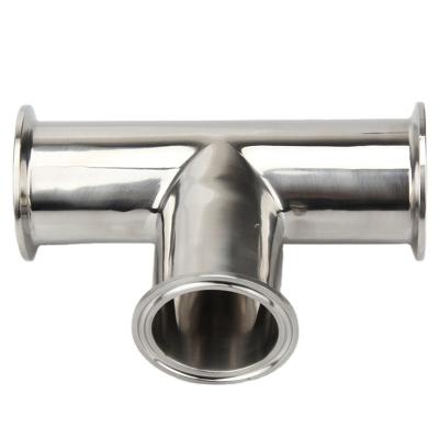China Quick Install SS304 316L Tri Clamp Equal Tee Pipe Fitting for Food Industry Connection for sale